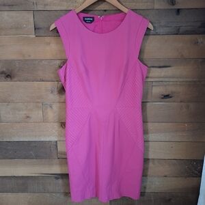 Bebe Sleeveless Berry Pink Sheath Dress with Stitch Detailing SZ 8